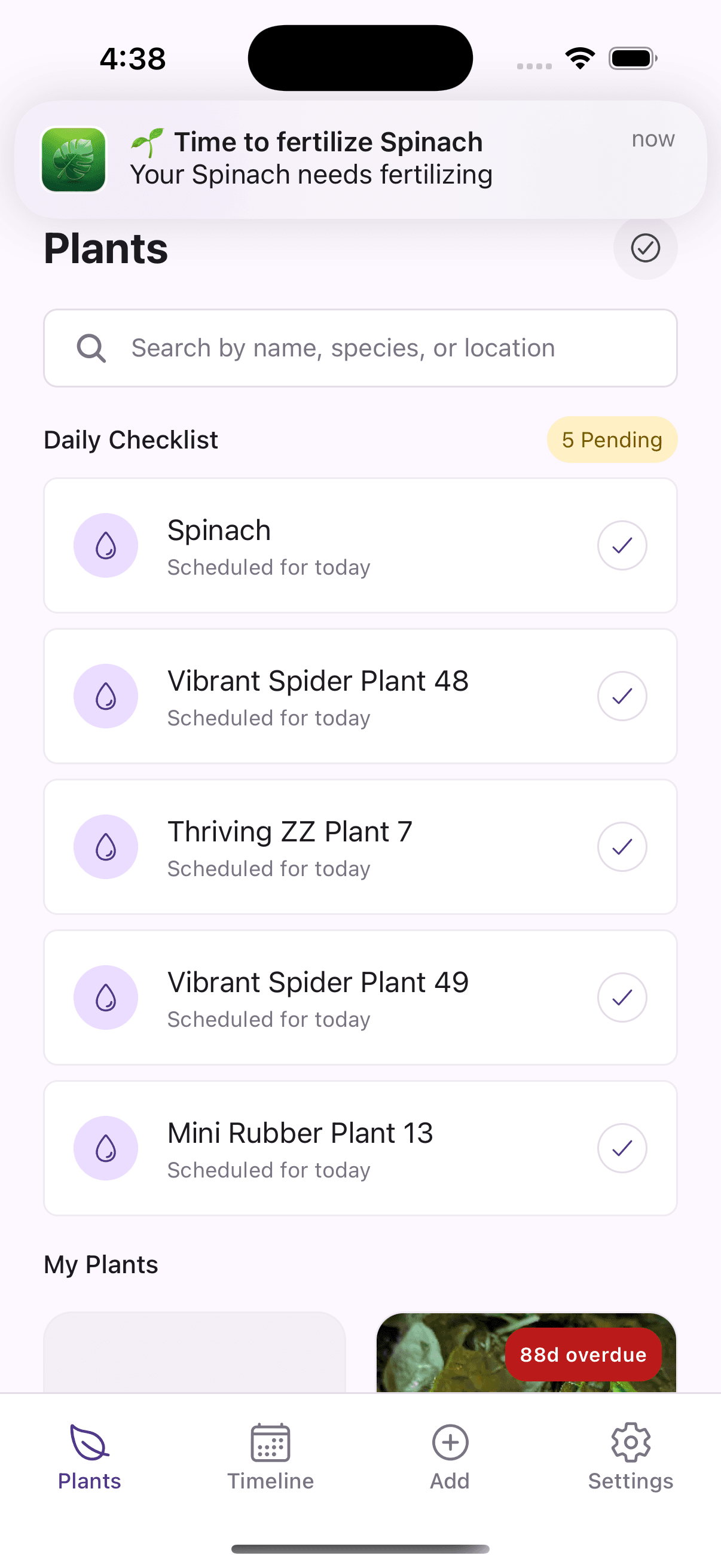 PlantWatch dashboard